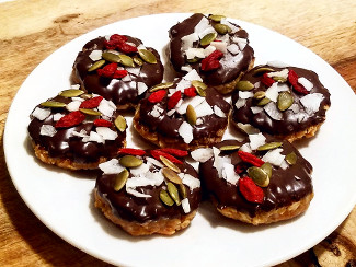 A plate of No-Bake Trail Mix Cookies